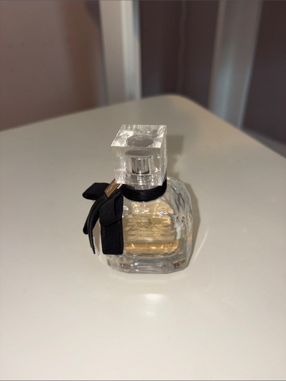 YSL Glass Perfume with Black Bow